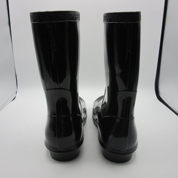 UGG Sienna Rain Boots Black Mid-Calf Gloss Rubber Waterproof Outdoor Women's 9 - Picture 6 of 9
